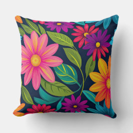 Almofada Floral Colorida Brilhante