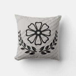 Almofada Floral com texto - Travesseiro de poliéster de 16"