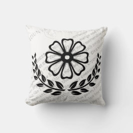 Almofada Floral com texto - Travesseiro de poliéster de 16"