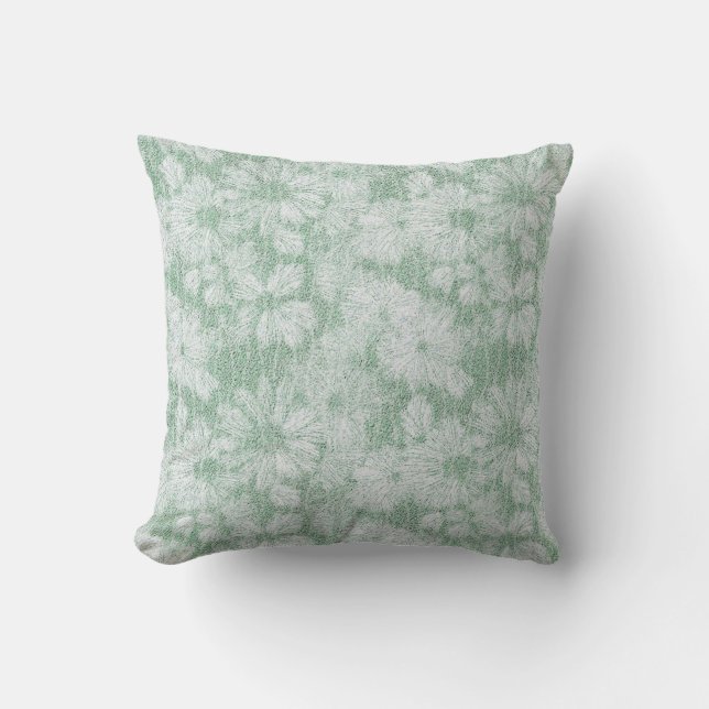 Almofada Floral Daisy Velvety Mint Green (Frente)