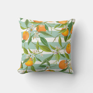 Almofada Floral de Frutas Laranja: Vintage Invisível.