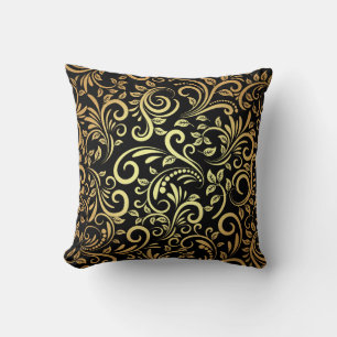 Almofada floral de ouro