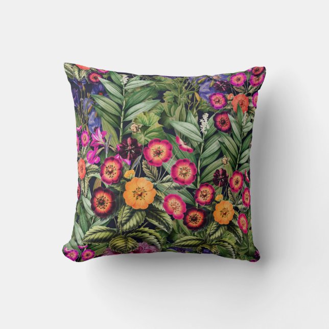 Almofada Floral de Prado Rosa (Frente)