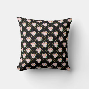 Almofada Floral de Quadro Negro