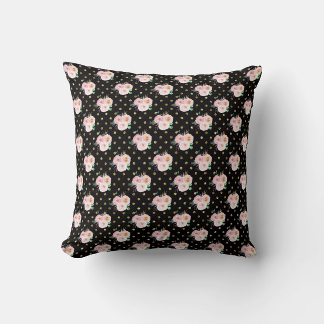 Almofada Floral de Quadro Negro (Frente)