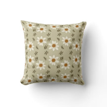 Floral Decorativo em Branco e bege