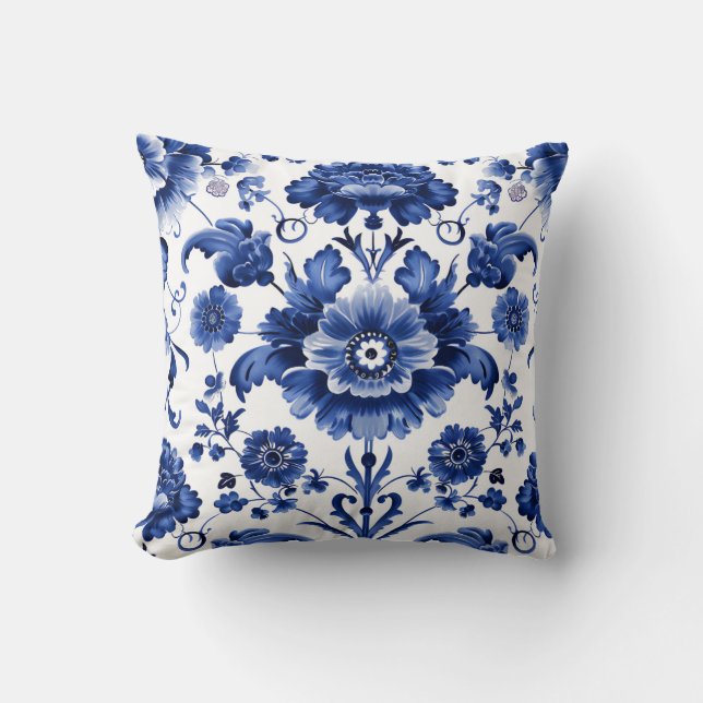 Almofada Floral Delft Blue (Frente)