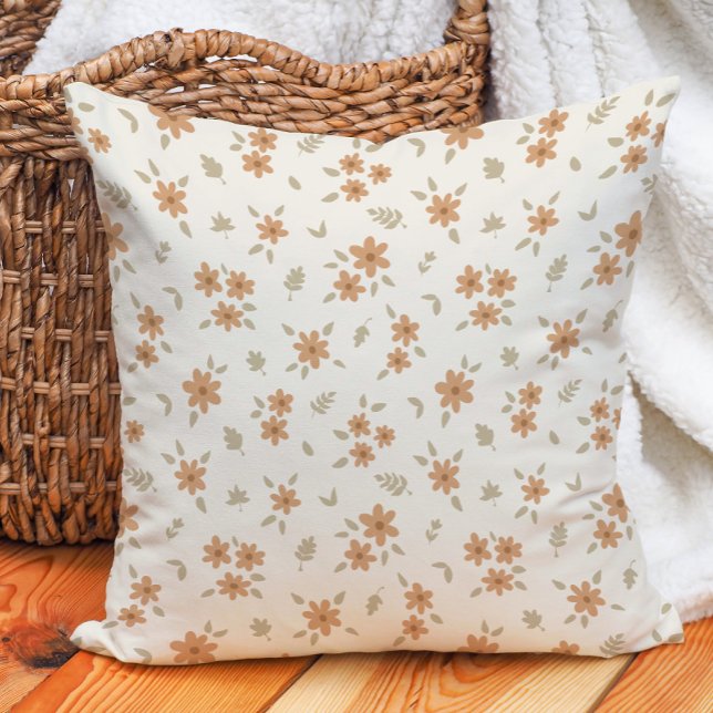 Almofada Floral Delicado Boho Casa de Campo Beige (Criador carregado)