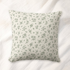 Almofada Floral Delicado Neutro Beige Sage Cottagecore