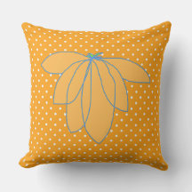 Floral Dourada em Pontos Brancos Laranja