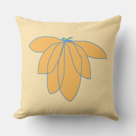 Almofada Floral Dourado em Bege