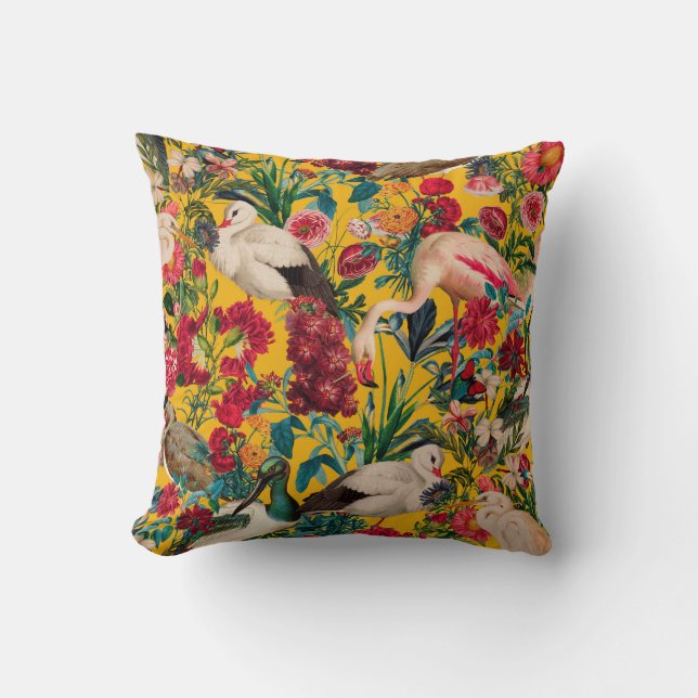 ALMOFADA FLORAL E AVES XVIII (Frente)