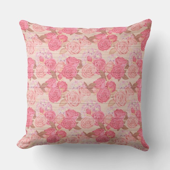 Almofada Floral Elegante De 20"X20" Na Trendy Popular Da Ma (Frente)