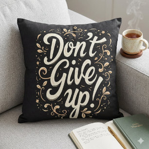 Almofada Floral Elegante "Não Desista!" Motivacional