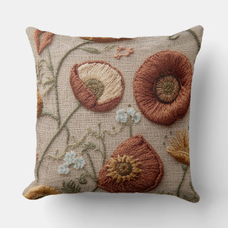 Almofada Floral Embroidered Rustic – Design Bloom