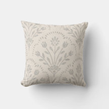 Floral Escamado Cinza Suave Amortecido Impressão e