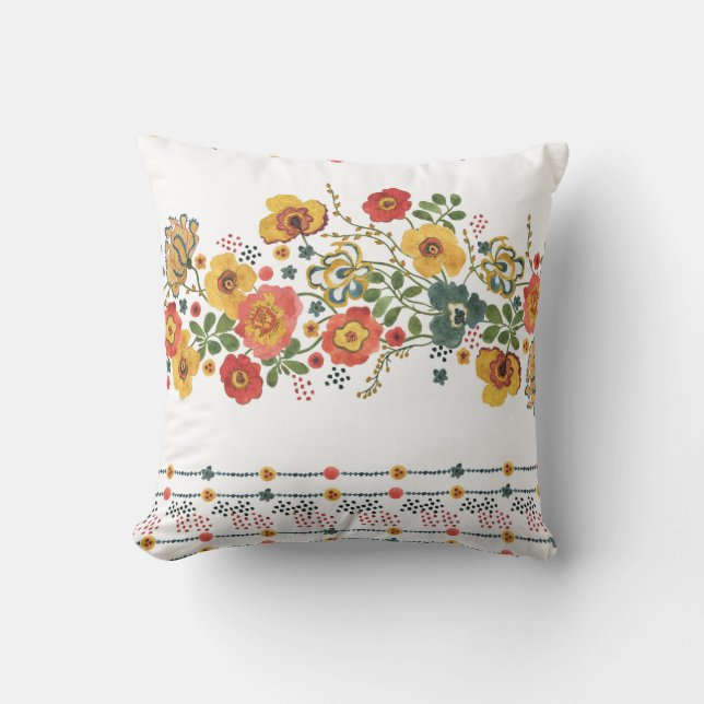 Almofada Floral Estilizado: Design sem água. (Frente)