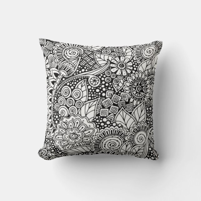 Almofada Floral étnico inspirado (Frente)