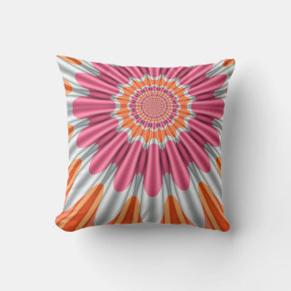 Almofada Floral Groovy Rosa Laranja + Prata