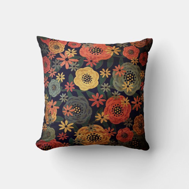 Almofada Floral Grunge (Frente)