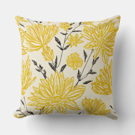 Almofada Floral in yellow pattern
