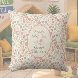 Almofada Floral Inspiradora para Sala de Aula para