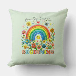 Almofada Floral Inspirational Quote Throw Pillow