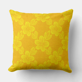 Almofada floral lattice yellow pattern