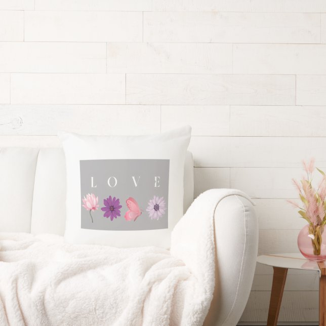 Almofada Floral LOVE Botanical Home Decor Gift (Sofá)