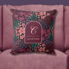 Almofada Floral Mal-humorado com Monograma Personalizado