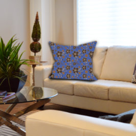 Almofada Floral Marrom Azul