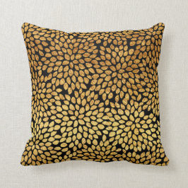 Almofada Floral moderno chique da folha Dourado do falso