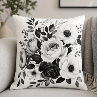 Almofada Floral Monocromático