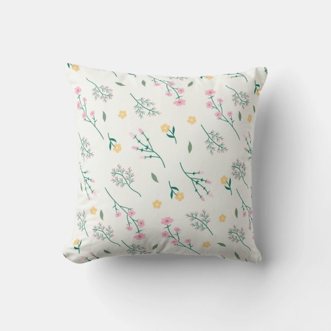 Almofada Floral Pattern Flower Bloom 16" x 16" (Frente)