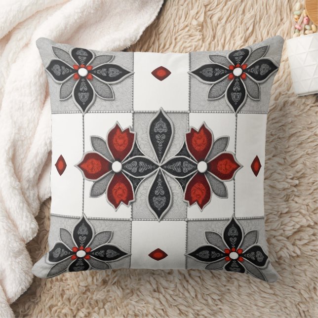 Almofada Floral Patterno Fleece (Cobertor)