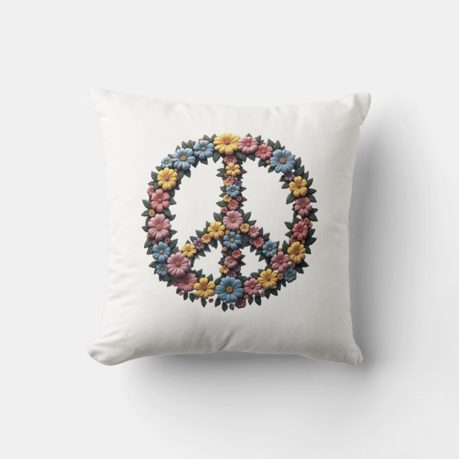 Almofada Floral Peace Sign Pillow (Frente)