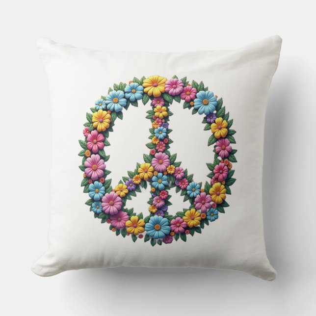 Almofada Floral Peace Symbol (Frente)