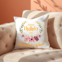 Almofada Floral Personalizada Feliz Dia das Mães