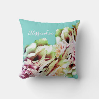 Almofada Floral Personalizado Pastel Azul Rosa Amarelo Botâ