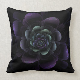 Almofada Floral preto roxo lustroso