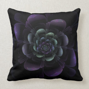 Almofada Floral preto roxo lustroso
