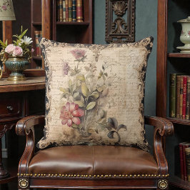 Almofada Floral Preto Vitoriano Antigo
