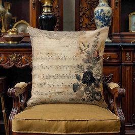 Almofada Floral Preto Vitoriano Antigo