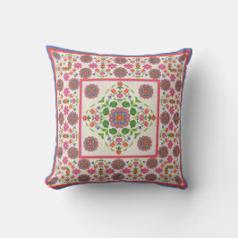 Almofada Floral Rangoli Pattern Border, Ecru: Travesseiro d