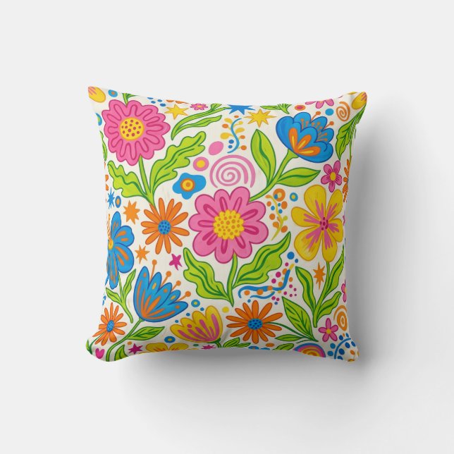 Almofada Floral Retro Bloom  (Frente)