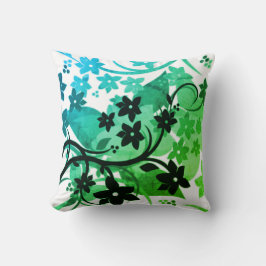 Almofada [Floral Retro] Desenho Gráfico Botânico Greenleaf