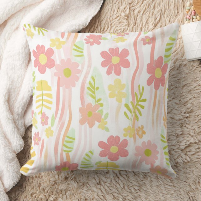 Almofada Floral Retro Pastel (3) (Cobertor)
