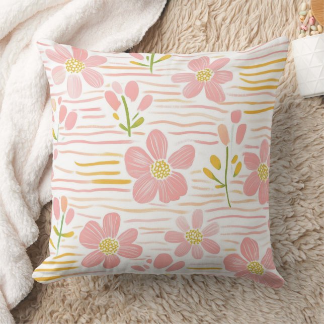 Almofada Floral Retro Pastel (6) (Cobertor)