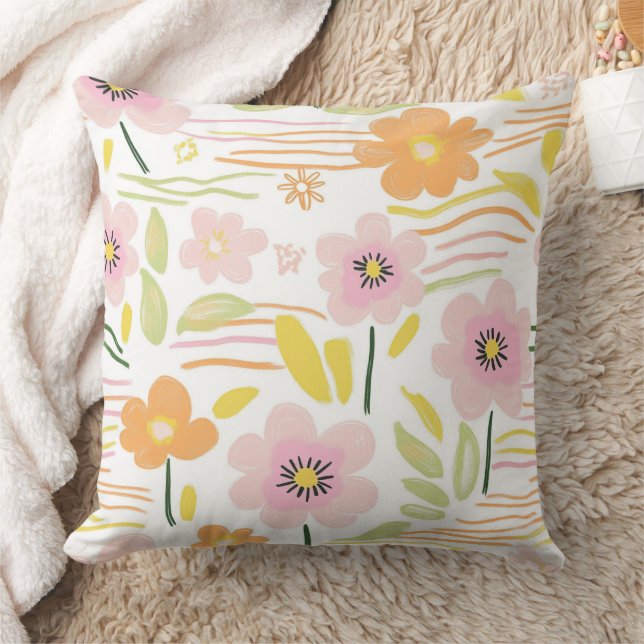 Almofada Floral Retro Pastel (7) (Cobertor)