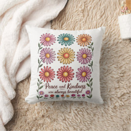 Almofada Floral Retro Paz e Bondade